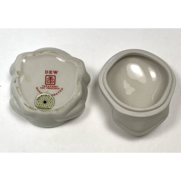 VTG Lot 4 Ceramic Lidded Frog Toad TRINKET BOXES Takahashi Hammersly 2.5"-4" EUC - Picture 7 of 10